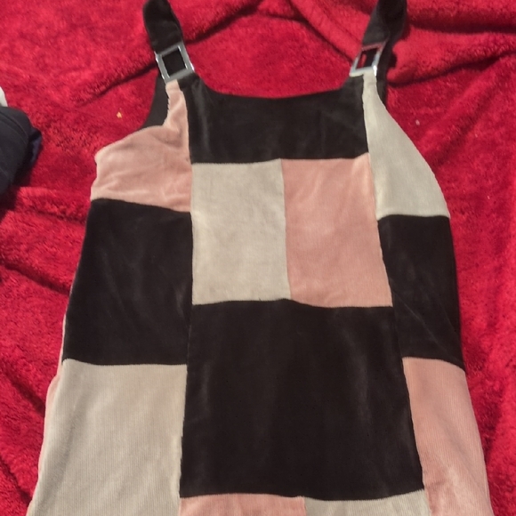 Stylish Kids Patchwork Dress - Black, Pink, Gray - Picture 1 of 7